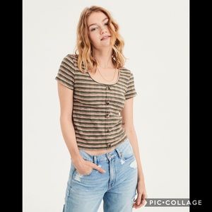 AEO round neck crop top